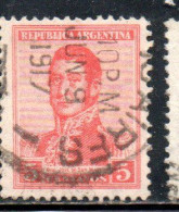ARGENTINA 1917 JOSE DE SAN MARTIN 5c USED USADO OBLITERE' - Used Stamps