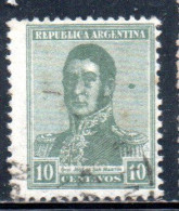 ARGENTINA 1917 JOSE DE SAN MARTIN 10c USED USADO OBLITERE' - Gebraucht