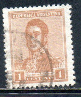 ARGENTINA 1918 1919 JOSE DE SAN MARTIN 1c USED USADO OBLITERE' - Used Stamps