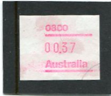 AUSTRALIA - 1988  37c  FRAMA ECHIDNA   POSTCODE  0800 (DARWIN)  FINE USED - Automatenmarken [ATM]