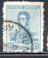 ARGENTINA 1918 1919 JOSE DE SAN MARTIN 12c USED USADO OBLITERE' - Usados