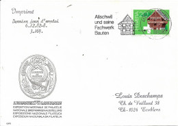 SWITZERLAND. POSTMARK. ALLSCHWIL AND ITS TIMBER BUILDINGS.. LAST DAY OF USE. 1982 - Marcophilie