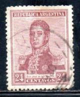 ARGENTINA 1918 1919 JOSE DE SAN MARTIN 24c USED USADO OBLITERE' - Gebraucht