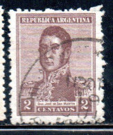 ARGENTINA 1920 JOSE DE SAN MARTIN 2c USED USADO OBLITERE' - Used Stamps