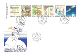 Finland   1988 350th Anniversary Of Postal And Telecommunications In Finland, Satelite  Mi 1059-1064 FDC - Lettres & Documents