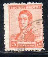 ARGENTINA 1920 JOSE DE SAN MARTIN 5c USED USADO OBLITERE' - Oblitérés