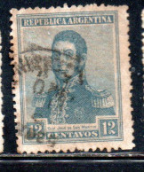 ARGENTINA 1920 JOSE DE SAN MARTIN 12c USED USADO OBLITERE' - Used Stamps