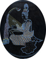 Antique Burma Lacquerware Art  Hand-painted, Hand Etched Painting Intricate Work - Aziatische Kunst