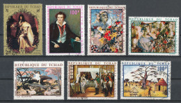 Tchad Lot De 7 Timbres (o) Tableaux - Ciad (1960-...)