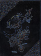 Antique Burma Lacquerware Art  Hand-painted, Hand Etched Painting Intricate Work - Arte Asiatica