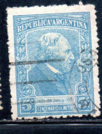 ARGENTINA 1921 BARTOLOME MITRE 5c USED USADO OBLITERE' - Usati