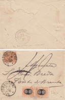 AC100 - 1894 RARA COPPIA MASCHERINE C.20 SU BUSTINA TASSATA DA VALDOBBIADENE X PONTE DI BRENTA FIRMATA - Taxe