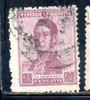 ARGENTINA 1922 1923 JOSE DE SAN MARTIN 1/2c USED USADO OBLITERE' - Used Stamps