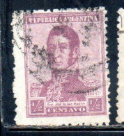 ARGENTINA 1922 1923 JOSE DE SAN MARTIN 1/2c USED USADO OBLITERE' - Gebraucht