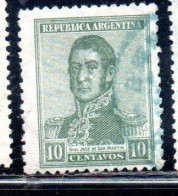 ARGENTINA 1922 1923 JOSE DE SAN MARTIN 10c USED USADO OBLITERE' - Usados