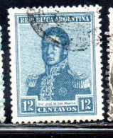 ARGENTINA 1922 1923 JOSE DE SAN MARTIN 12c USED USADO OBLITERE' - Gebraucht