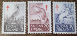 Finnland 1962 Kampf Der Tuberkulase Wildtiere Mi 551/553** - Unused Stamps