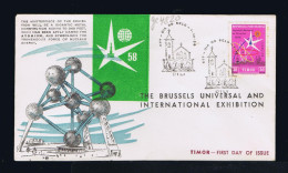 Gc8420 TIMOR Portugal Bruxelles 1958 Universal Expo ATOMIUM Symbol Nuclear Energy Stamp's Day Church èglises RARE - 1958 – Brussel (België)