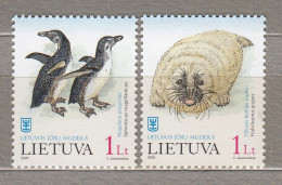 LITHUANIA 2000 Fauna Penguins Mammals MNH(**) Mi 733-734 # Lt710 - Marine Life