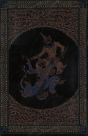 Antique Burma Lacquerware Art  Hand-painted, Hand Etched Painting Intricate Work - Arte Asiatica