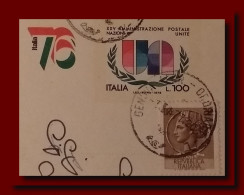 1977 Italia Italie Intero XXV Ann. ONU £100+20 Vg Genova X Crocefieschi 3scans Entier - Stamped Stationery