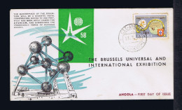 Gc8421 ANGOLA Portugal Bruxelles 1958 Universal Expo ATOMIUM Symbol Nuclear Energy Date Pmk Luanda RARE - 1958 – Bruxelles (Belgio)