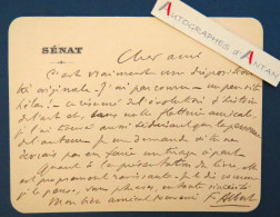 ● François ALBERT Sénateur à Louis HOURTICQ Historien De L'art - Né à Bordeaux - Carte Lettre Autographe Sénat L.A.S - Politico E Militare