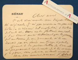 ● François ALBERT Sénateur à Louis HOURTICQ Historien De L'art - Né à Bordeaux - Carte Lettre Autographe Sénat L.A.S - Politicians  & Military