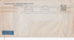 Suède -1949- Lettre STOCKHOLM 16  à  ?????  Timbre Seul Sur Lettre..Beau Cachet Mécanique....pers.Aktiebolaget...Titan - Briefe U. Dokumente