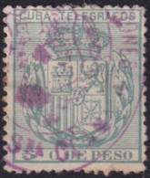 1892-33 CUBA SPAIN 1892 5c ALFONSO XIII TELEGRAPH TELEGRAFOS RARE CANCEL.  - Voorfilatelie