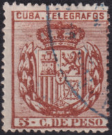 1894-142 CUBA SPAIN 1894 5c ALFONSO XIII TELEGRAPH TELEGRAFOS RARE CANCEL.  - Prephilately