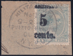 1899-720 CUBA US OCCUPATION 1899 PUERTO PRINCIPE 5ª ISSUE 5c S. 4mls FORGUERY.  - Usati