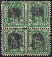 1899-721 CUBA US OCCUPATION 1899 1c COLUMBUS FANCY CANCEL BLOCK 4.  - Used Stamps