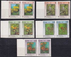 1990.122 CUBA MNH 1990 IMPERFORATED PROOF BOTANICAL CONGRESS FLOWER FLORES PAIR.  - Geschnittene, Druckproben Und Abarten