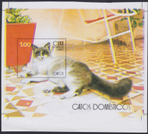 2007.723 CUBA MNH 2007 IMPERFORATED UNCUT PROOF SHEET DOMESTICS CATS.  - Ongetande, Proeven & Plaatfouten