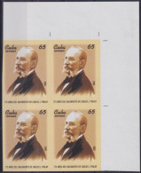 2008.433 CUBA MNH 2008 75c IMPERFORATED PROOF CARLOS J FINLAY MEDICINE YELLOW FEVER BLOCK 4.  - Imperforates, Proofs & Errors