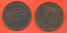 South Africa Penny 1946 Sud Africa Suid Afrika Bronze Coin King Georgius VI° - Sudáfrica