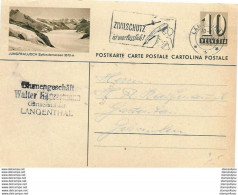 164 - 68 - Entier Postal Avec Illustration "Jungfraujoch" Oblit Mécanique 1956 - Entiers Postaux