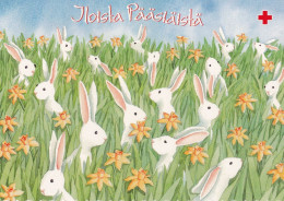 Postal Stationery - Hares - Bunnies On Flower Meadow - Happy Easter - Red Cross 2002 - Suomi Finland - Postage Paid - Ganzsachen