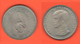 Thailandia 1 Baht 1972 Thaïlande Thailand Prince Vajiraiongkorn Investiture Nickel Coin - Thaïlande