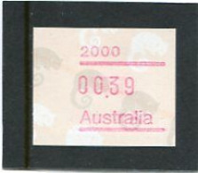 AUSTRALIA - 1988  39c  FRAMA  POSSUM  POSTCODE  2000 (SYDNEY)  MINT NH - Vignette [ATM]