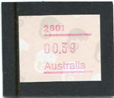 AUSTRALIA - 1988  39c  FRAMA  POSSUM  POSTCODE  2601 (CANBERRA)  MINT NH - Automatenmarken [ATM]