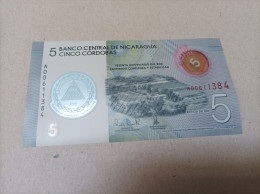 Billete Nicaragua, 5 Córdobas, Año 2019, Numero Bajo, Serie A00611384, UNC - Nicaragua