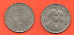 Thailandia 1 Baht 1978 Thaïlande Thailand King Rama IX° Asian Games Bangkok Nickel Coin - Tailandia