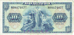 Billet. Allemagne. 10 Deutsche Mark. Série 1949. - 10 Deutsche Mark