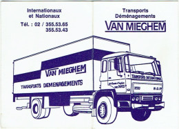 Carte Visite. Transports-Déménagements Van Mieghem. Saintes Et Bruxelles. Camion DAF. - Cartes De Visite