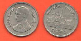 Thailandia 1 Baht 1982 Thaïlande Thailand King Rama IX° Grand Palace  Nickel Coin - Thaïlande