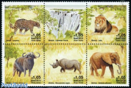 Brazil 2010 Wildlife In Zambia 6v M/s, Mint NH, Nature - Various - Animals (others & Mixed) - Cat Family - Elephants -.. - Ongebruikt