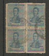 San Martin 12c Azul Filigrana Wheatley Bond - Used Stamps