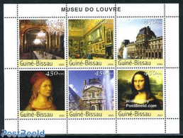 Guinea Bissau 2003 Louvre Museum 6v M/s, Mint NH, Art - Dürer, Albrecht - Architecture - Leonardo Da Vinci - Museums .. - Museen